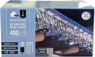 Immagine prodotto di Albero di Natale con ghiaccioli 480 LED solari con telecomando USB multicolore 16 m