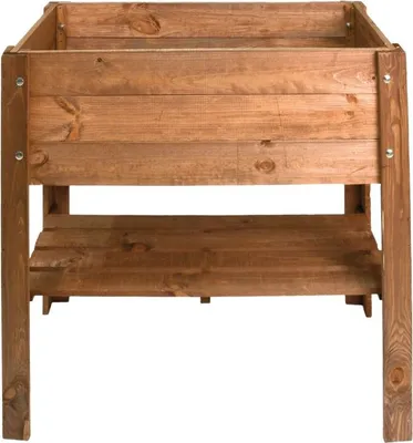 Produktbild von Hochbeet aus Holz mit Ablage 80,5x78,5x40cm Kräuterbeet Gemüsebeet Holzhochbeet