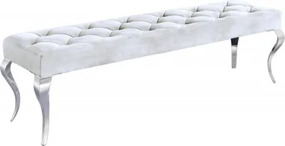 Produktbild von Casa Padrino Barock Sitzhocker  Silber - Designer Sitzbank - Hocker - Barock Bank
