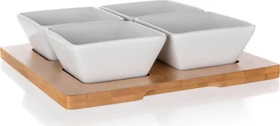 Produktbild von BANKETT-Set Portion BRILLANT Bambus 20 x 20 cm, 5 Teile