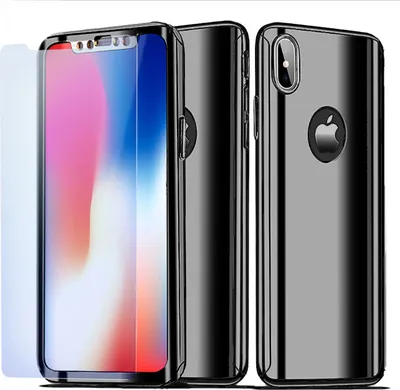 Immagine prodotto di NALIA 360 gradi custodia del telefono cellulare per Apple iPhone XS Max, copertura completa e custodia protettiva in vetro nero