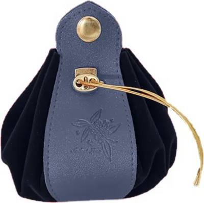 Produktbild von Geschenkbeutel Kordelzug Flanelliette Textur Schnalle Verschluss tragbares Dekor -Geschenk, das weit verbreitete Kunstleder -Leder -Party -Süßbeutel Hochzeit Ornament verleiht-Königsblau ,Größen:L
