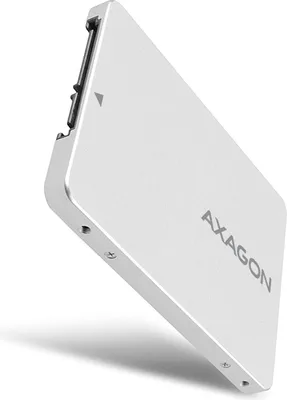 Produktbild von Axagon RSS‑M2SD SATA — 2,5" Aluminium‑Gehäuse für M.2 SATA SSD, silber, M.2, SATA, SATA 15-Pin, Silber, China, CE, RoHS