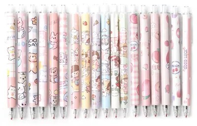 Productafbeelding van Set van 18 Kawaii Gelpennen in Verschillende Kleuren