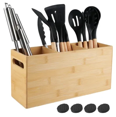 Immagine prodotto di Grande organizer da cucina in bambù con 3 scomparti