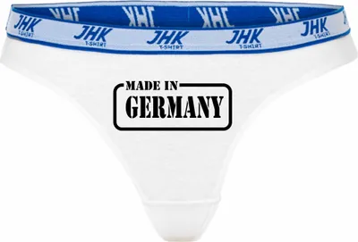 Produktbild von Damen Thong Slip - Boxer-0019-woman-white-h-S - weiß - S - hinten -  GERMANY - lustiges Motiv - Spruch - Unterwäsche - Unterhose - Freizeit - lustig