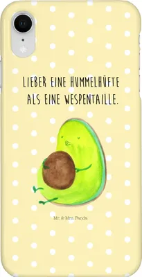 Produktbild von Mr. & Mrs. Panda Iphone XR Handyhülle Avocado Pfeifen - Gelb Pastell - Geschenk, Premium Kunststoff, Handy Case, Abnehmen, Ernährung, Diät