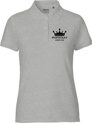 Produktbild von Huuraa Damen Polo Shirt Hofstaat 2025/26 Schützenfest S Sport Grey Bio Baumwolle Fairtrade Poloshirt Geschenkidee