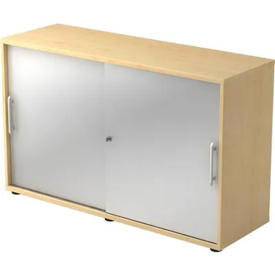 Obrázok produktu pre V1752S/3/S/RE Šatníková skriňa Hammerbacher s posuvnými dverami - 2OH, 120 cm, úchytka na zábradlie, javor/striebro