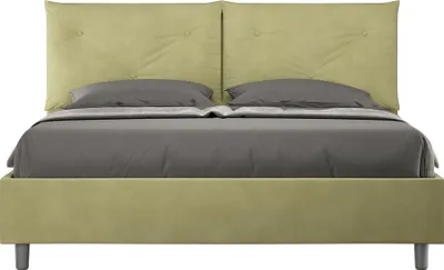 Produktbild von ITYHOME - Gepolstertes Bett mit Bettkasten 160x190 mit Mikrofaserbezug Grün Appia