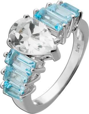 Produktbild von Topas Ring Silber 925 hellblaue Blautopas Natur Edelsteine 17