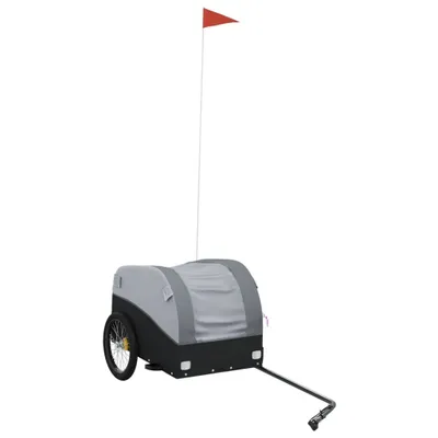 Produktbild von vidaXL Fahrradanhänger Schwarz und Grau 30 kg Eisen