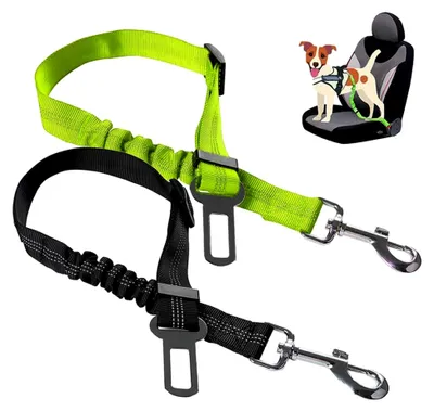Produktbild von Verstellbarer Auto-Sicherheitsgurt für Hunde, elastisches Nylon-Sicherheitsgeschirr, langlebig, Sicherheitsgurt-Clip, 360° drehbar
