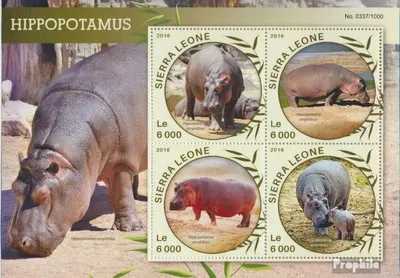 Produktbild von Briefmarken Sierra Leone 2016 Mi 6883-6886 Kleinbogen (kompl. Ausg.) postfrisch Nilpferd