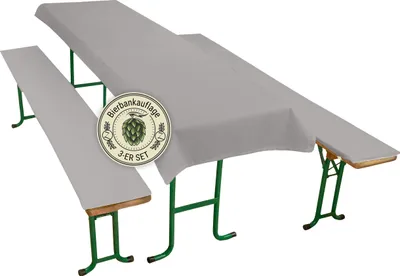 Produktbild von ZOLLNER Auflagenset für Biertischgarnituren 100% Polyester, Grau