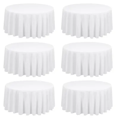 Productafbeelding van Ronde tafelkleed, 229 cm, wit, polyester, 8 stuks