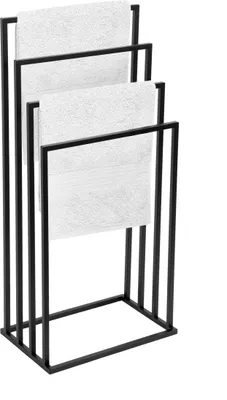 Produktbild von FRAMADO Metall Handtuchständer - Badetuchhalter Schwarz, 4-armig, 45x29x96cm