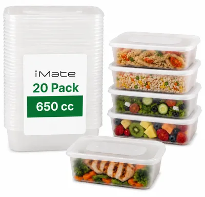 20er-Pack 650 ml Vorratsdosen mit Deckel, BPA-frei, stapelbar
