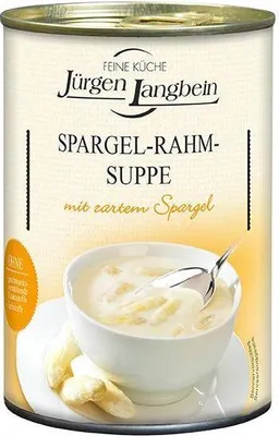 Produktbild von Jürgen Langbein Spargel-Rahm-Suppe 400 Ml Dose  Tafelfertig Vegetarisch Ohne geschmacksverstärkende Zusatzstoffe