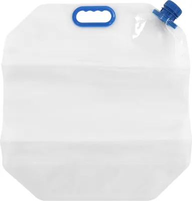 Produktbild von 15L faltbarer Wasserbehälter, Tasche aus transparentem PVC, wiederverwendbar, gefrierbar, für Notfall-Camping im Freien, Blau