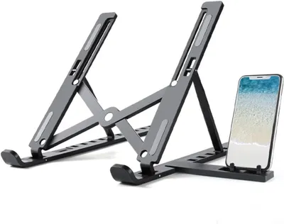 Image de Support ordinateur réglable en hauteur, ventilé, pour ordinateur portable et tablette, pour une utilisation mobile
