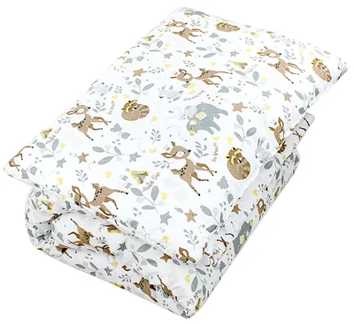 Produktbild von TupTam Kinder Gemusterte Bettdecken Set Ganzjahresdecke Bettdecke Kopfkissen Flachkissen 2tlg., Farbe: Wilde Tiere, Größe: 135x100 cm