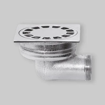 Immagine prodotto di Piletta Sifonata In Ottone Per Pavimento Con Scarico Laterale 1"1/4 X 100 X 100