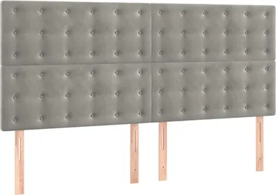 Produktbild von vidaXL Kopfteil Hellgrau 160 x 5 x 118/128 cm Samt
