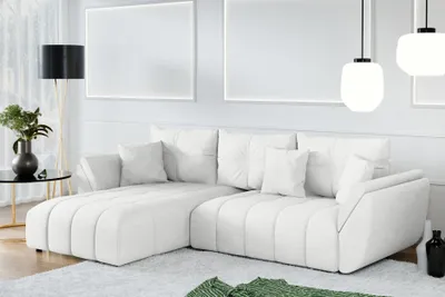 Produktbild von AX LIVING Ecksofa mit Schlaffunktion Verciani L Sofa Weiß 280 cm
