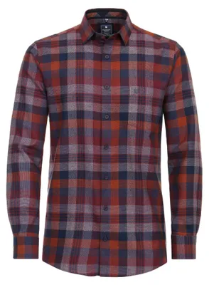 Produktbild von Redmond - Comfort Fit - Herren Freizeithemd Langarm Hemd (242080111), Größe:3XL, Farbe:Rot(50)