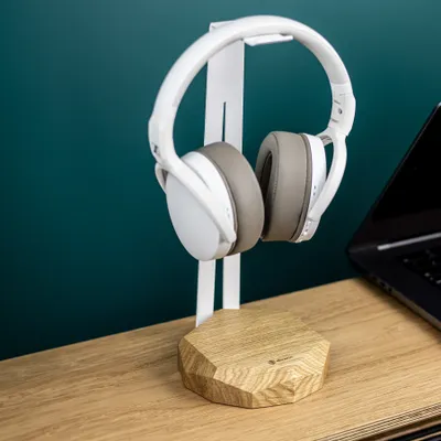 Produktbild von Kopfhörerständer Holz und Stahl Headset Halter Headphone Stand Kopfhörer Halter Gaming Headset Halterung Eiche Eichenholz