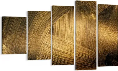 Produktbild von Bild auf Leinwand - Leinwandbild - 5 Teile - Abstraktion Gold Textur - 100x60cm - Wand Bild - Wanddeko - Wandbilder - Leinwanddruck - Bilder - Wanddekoration - Leinwand bilder - EG100x60-4477