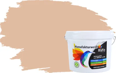 Produktbild von RyFo Colors Bunte Wandfarbe Manufakturweiß Sand 3l - weitere Orange Farbtöne und Größen erhältlich, Deckkraft Klasse 1, Nassabrieb Klasse 1