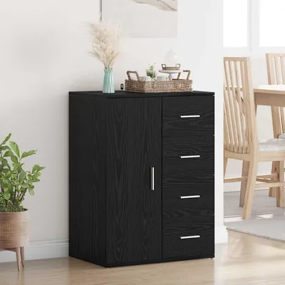 Image de vidaXL Sideboard noir imitation chêne 59 x 39 x 80 cm Bois composite