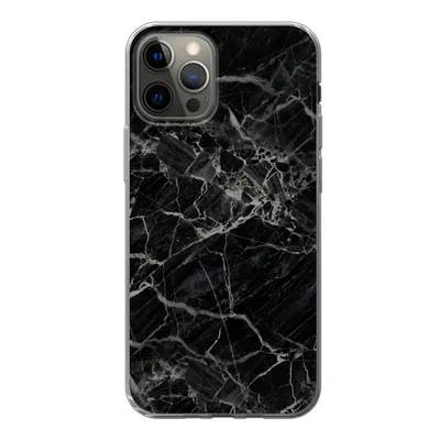 Produktbild von MuchoWow® Handyhülle Schutzhülle Hülle für iPhone 13 Pro Marmor - Schwarz - Weiß Silikon Softcase Handy Hülle - Handy-Tasche