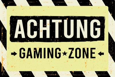 Produktbild von vianmo Holzschild 12x18 cm Achtung gaming zone