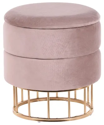 Obrázek produktu pro BELIANI Pouf s úložným prostorem taupe zlato samet design okouzlující doplňky do obývacího pokoje glamour
