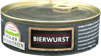 Produktbild von Pfälzer Spezialitäten Bierwurst Vollkonserve 200g Dose