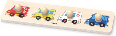Obrázek produktu pro Dřevěné puzzle s úchyty pro nejmenší Viga Auta