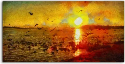 Produktbild von Coloray Acrylbild 100x50  Wandbild Acrylbilder Himmel Sonnenuntergang Sonne abstrakte