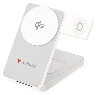 Produktbild von Verbatim 32296, 10000 mAh, Lithium Polymer (LiPo), Power Delivery 3.0, Kabelloses Aufladen, 30 W, Weiß