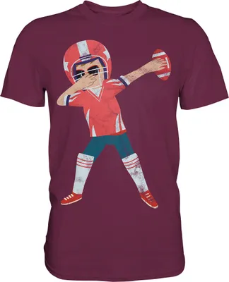 Produktbild von Dabbing American Football T-Shirt – Burgundy / L