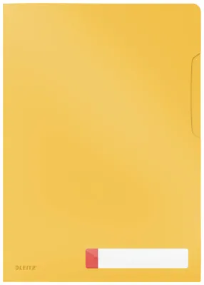 Produktbild von Sichthülle Cosy A4 PP mit Beschriftungsfenster genarbt VE=12x3 Stück gelb