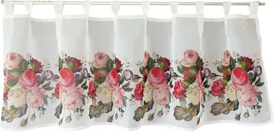 Image de Rideau avec motif imprimé Roses 45 x 150 cm Rideau de bistrot