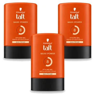 Produktbild von 3 x Taft Men Maxx Power Gel 8 - Styling Gel - 300 ml - Vorteilspackung - 3 Stücke