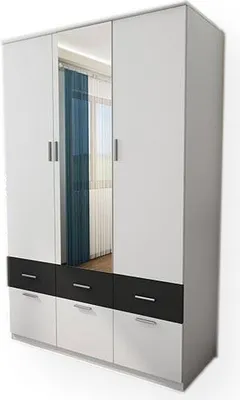 Zdjęcie produktu dla Meblast | Szafa 140/216 cm, biała z lustrem, okucia premium | Wszechstronna, stylowa