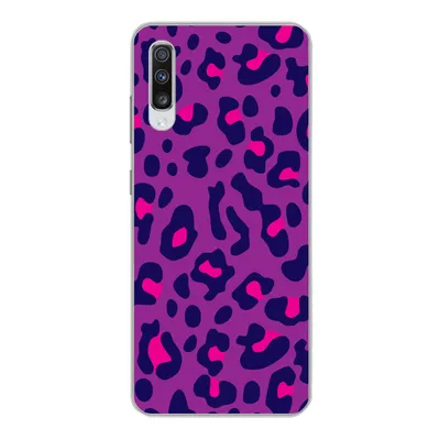 Produktbild von MuchoWow® Handyhülle Schutzhülle Hülle für Samsung Galaxy A70 Pantherdruck - Lila - Rosa Silikon Softcase Handy Hülle - Schutzhaube