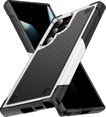 Produktbild von Hülle Für Samsung Galaxy S24 Ultra Militärqualität Stoßfest Hybrid 2 in 1 Hart PC Weich TPU Handyhülle Weiß Schwarz