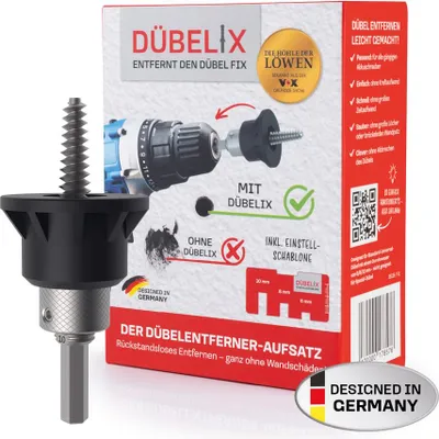 Produktbild von Dübelix Dübelentferner schwarz inkl. Einstellschablone