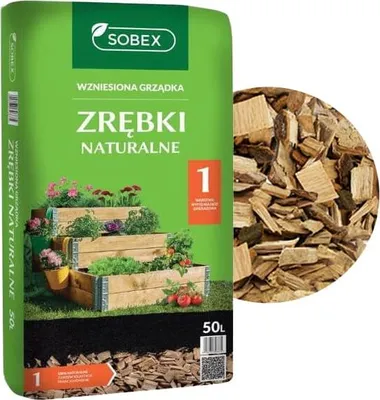 Zdjęcie produktu dla Zrębki drewniane do podniesionych grządek 50L - Naturalny drenaż dla podłoży roślinnych